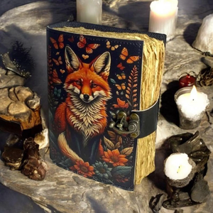 120แฮนด์เมดความร้อนผูกหน้าวารสาร10x7 deckle Art กระดาษ wiccan สะกดไดอารี่หนังสือสุนัขจิ้งจอกพิมพ์ - Product Image 5