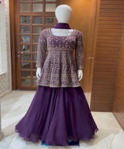 Party Wear Collection Top + Sharara Lowest Price Market Surat Gujarat Ethnic <strong>India</strong> Garment Alphanumero - Product Image 5