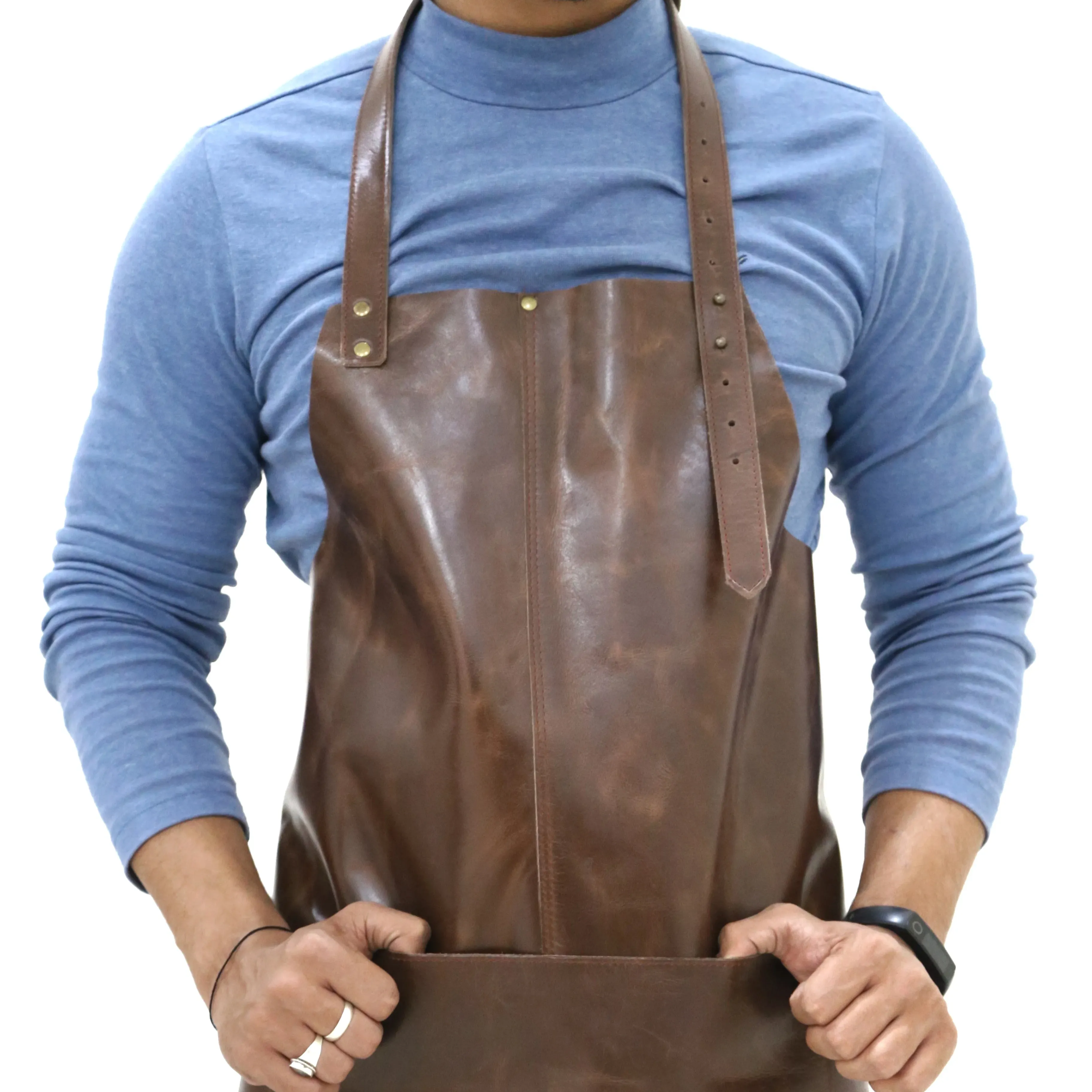 Robuste café Chef Restaurant outil de travail bavoir en cuir jardin barbecue uniforme tablier en cuir pour femmes hommes charpentier tablier de travail