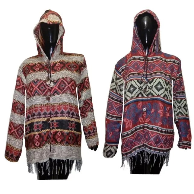 Woolen Boho Hippie Hoodie Jacket fashionable stylish trendy item wool jackets Woolen Boho Hippie Hoodie Jacket fashionable