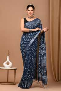 El dokuması eko-bilinçli bluz ile kadın % 100% pamuk Saree yetişkinler için geleneksel etnik tarzı düşük fiyat hint Sari 2025 - Product Image 4