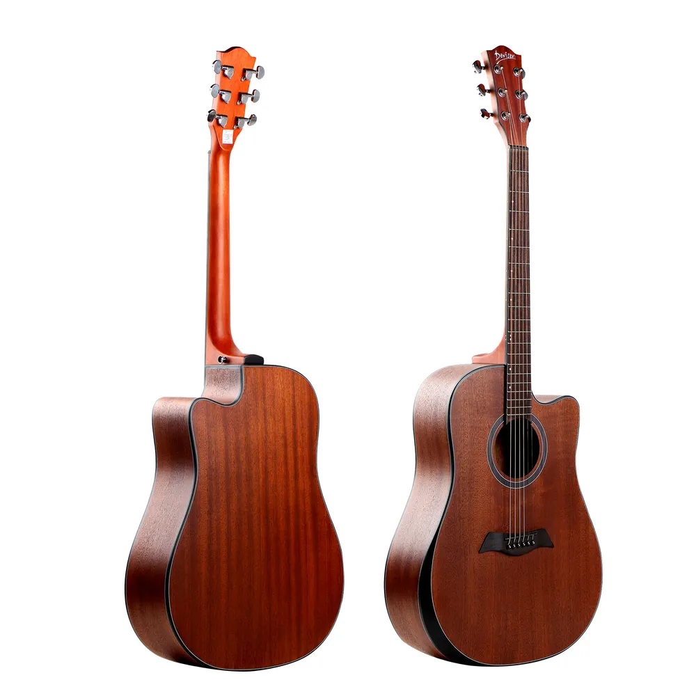 Guitarra acústica de tilo de 6 cuerdas, instrumentos de música de 40/41 pulgadas, de abeto sólido, clase superior, directa de fábrica