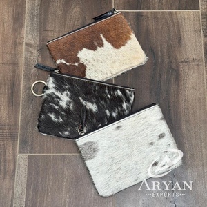 מותגים מפורסמים oem odm אישית את השיער על cowhide עור נשים רוכסן מטבע רוכסן מטהר מיני ארנק עור אמיתי עבור נשים