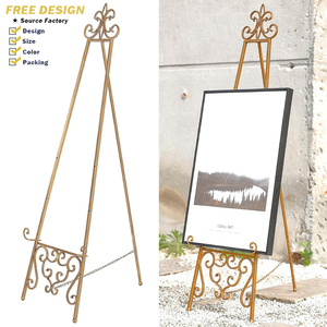 Moderne Custom Metalen Heavy Duty Verstelbare Gratis Installatie Staande Elegante Gouden Poster Opslag <span class=keywords><strong>Display</strong></span> Rack Met Kettingsteun - Product Image 1