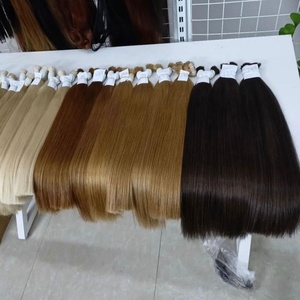 High Quality Raw Human Hair Extensions From Factory Dark Brown/Light Brown Color Hair <strong>Same</strong> Cuticle Aligned - Product Image 1