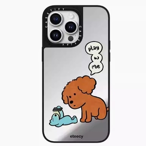 Apple 16 için CASETiF co-markalı ProMax sevimli köpek ve karikatür çift ayna sanatçı Niche 12 iPhone 15 için ProMax 13Pro cep telefonu Ca