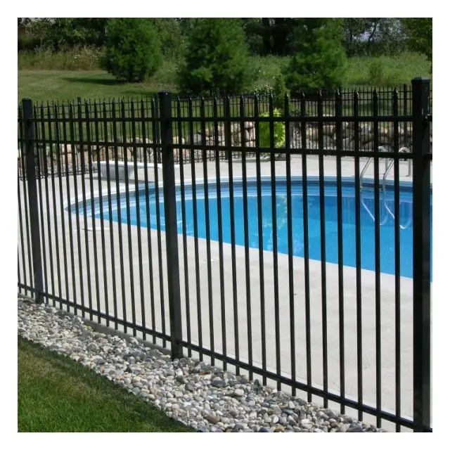 Pannelli di recinzione in acciaio su misura per giardino tubolare in ferro battuto pannelli decorativi in metallo acciaio per piscina