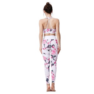 En iyi tedarikçi özel etiket kadınlar Yoga seti 2 adet spor moda elastik bel spor özel Yoga seti - Product Image 2