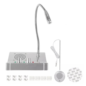 Altavoz contador de interferencia bidireccional inalámbrico de plata de 12V Dayetch, sistema de intercomunicación de ventana con cable y funcionalidad Walkie Talkie