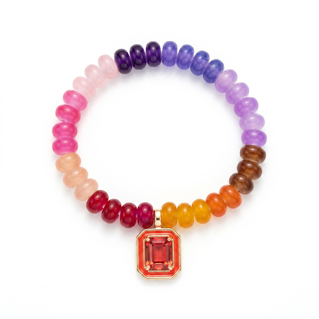 Bracelet octogone orange