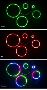 5050 RGBフルカラーエンジェルアイ円形LEDリングライト5V 24 LED内蔵ダイナミックカー装飾ライトストリップ - Product Image 2