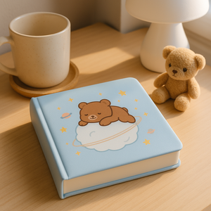 Labon dễ thương gấu pu da máy tính xách tay trẻ em phim hoạt hình vuông nhật ký tùy chỉnh bé Tạp Chí Quà Tặng OEM ODM - Product Image 5