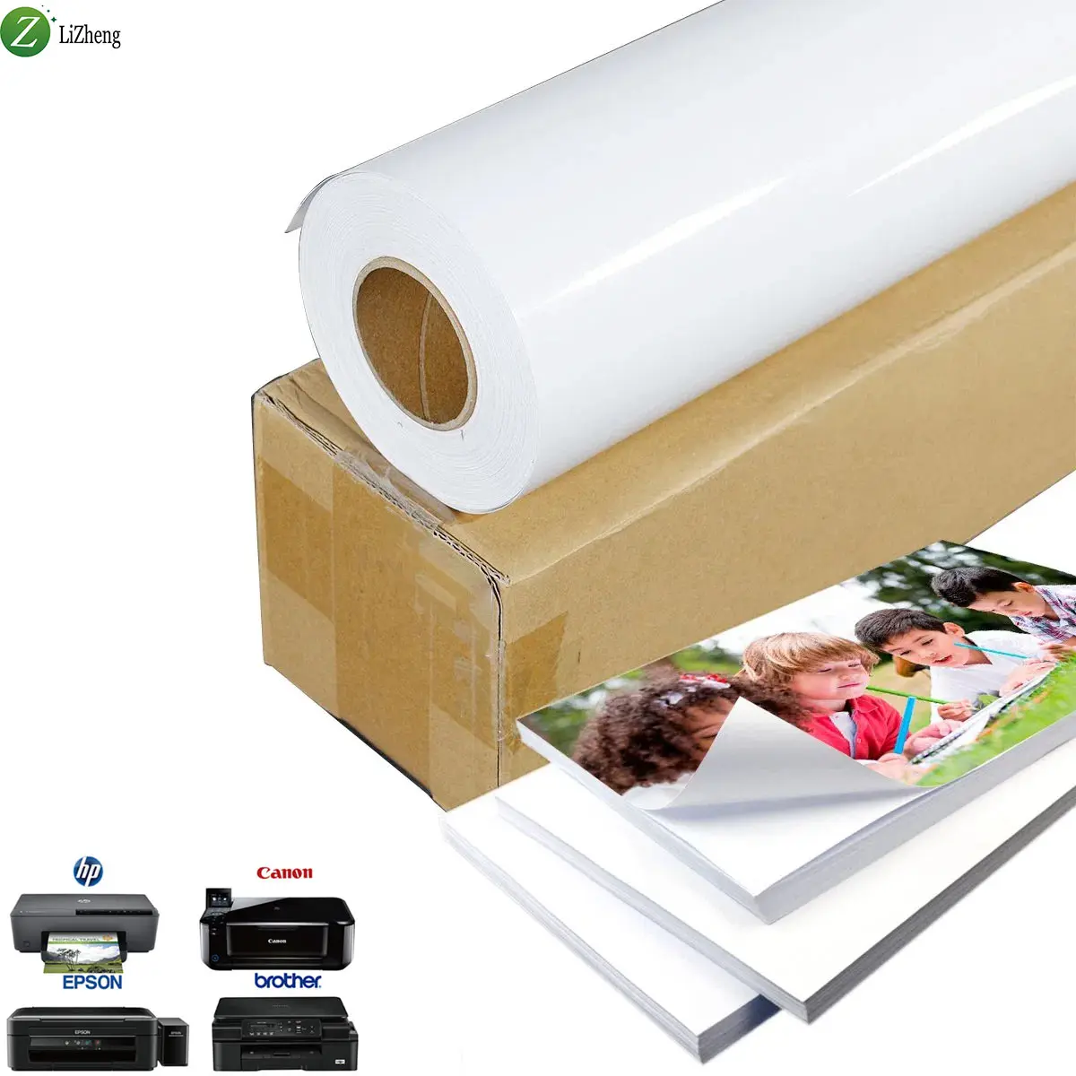 Mürekkep püskürtmeli baskı için Lizheng 240gsm 260gsm A4 saten parlak RC fotoğraf kağıdı