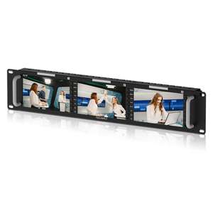 Feelworld T51 PLUS-H 5.5&quot; 2RU Rackmount Monitor Full HD 4K HDMI AV <strong>Input</strong> and <strong>Output</strong> 5inch Triple Monitor Rack - Product Image 3