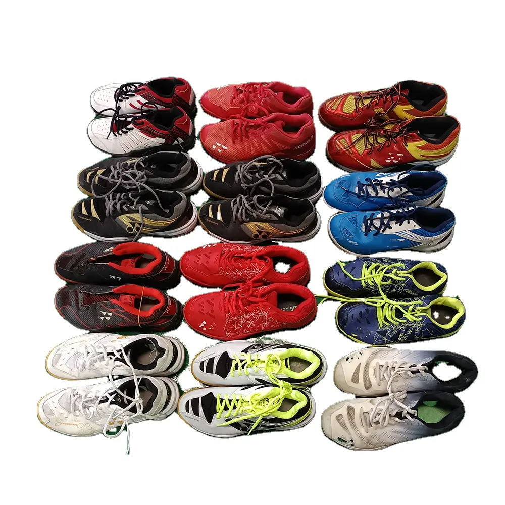 Calzado deportivo de bádminton y tenis usado, zapatillas de segunda mano de marca, calzado deportivo de marca, fardos de fútbol sala, stock original para hombre y mujer
