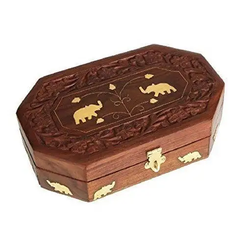 Grosir kotak kayu murah kemasan hadiah indah kotak kayu perhiasan kotak kayu dari produsen India
