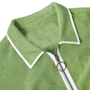 Yeşil standart sorunu Cabana gömlek ve Unisex Fit ile şort takımı Terry kumaş tasarım rahat yaz tarzı için mükemmel - Product Image 5