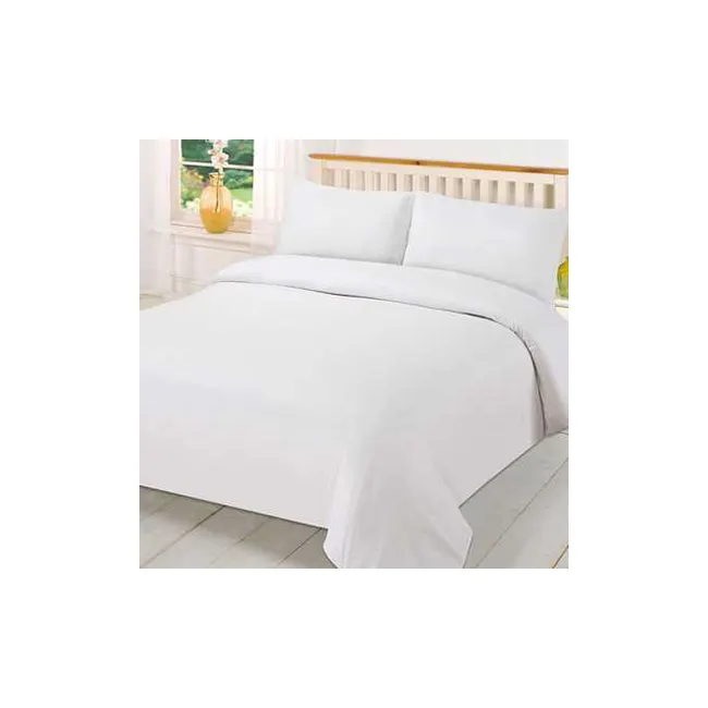 Biancheria da letto per Hotel colore bianco 50% cotone/50% poliestere lenzuolo King Size King Size