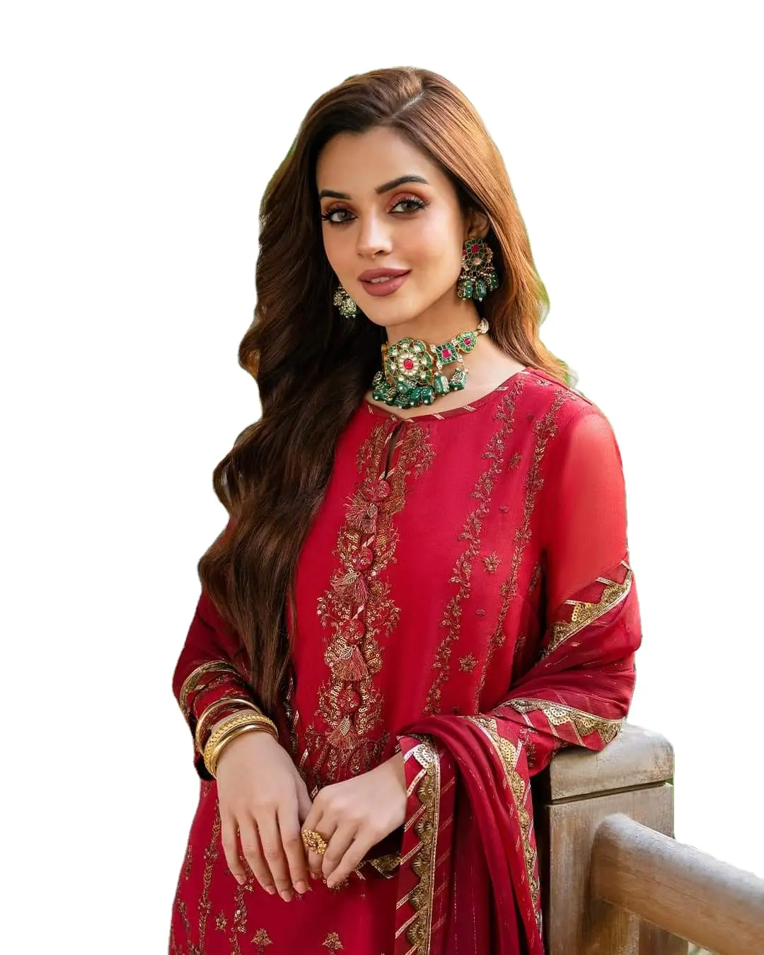 ملابس حفلات باكستانية هندية رائجة البيع فستان زفاف تقليدي ثقيل ومطرز