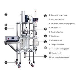 超音波クリーナー実験用ガラスジャケットリアクターケトル20L 50L 100L 200L化学リアクター - Product Image 6