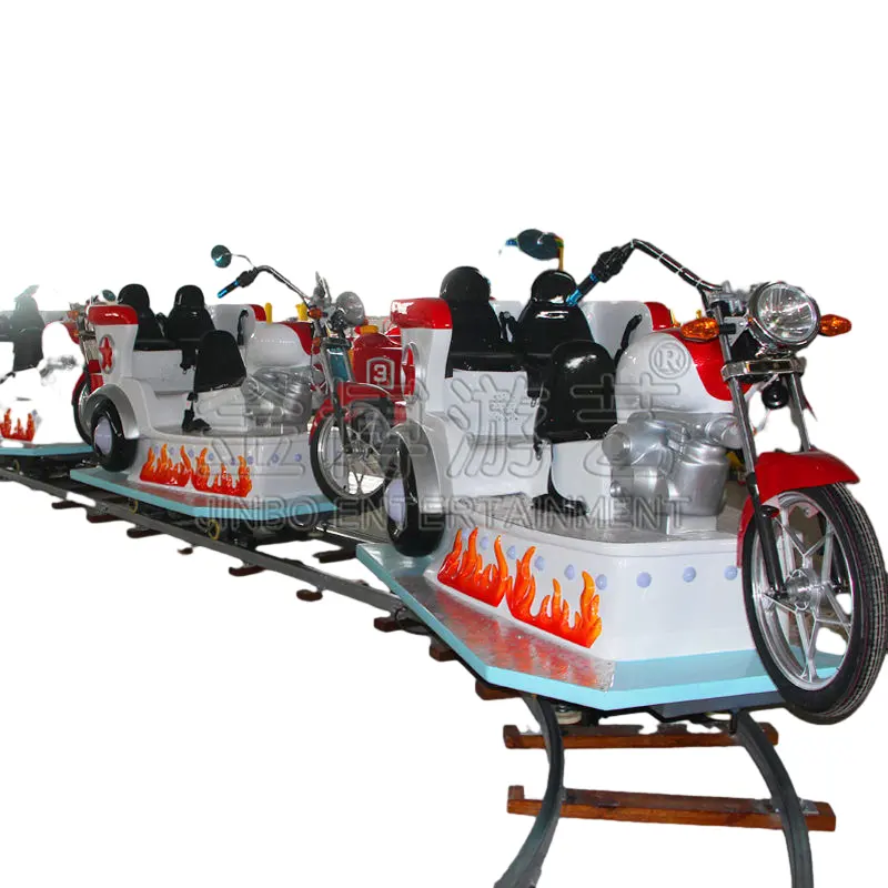 Piste aire de jeux cheval volant moto cerf traîneau voiture et chariot parc d'attractions électrique mini manèges à vendre voie ferrée