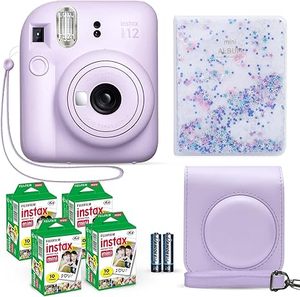 Fujifilm Instax Mini 12 anında kamera leylak mor + Fuji Film değeri paketi (40 yaprak) + deklanşör aksesuarları paket