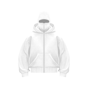 Özelleştirilmiş erkek fermuarlı kapüşonlu eşofman üstü ağır tam fermuar maskeli Hoodie yüksek kalite Balaclava <span class=keywords><strong>Zip</strong></span> Hoodie <span class=keywords><strong>2025</strong></span>