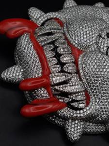 New băng giá hip hop phòng thí nghiệm phát triển kim cương mặt dây chuyền Iced ra lớn Boogie 925 Sterling Bạc Mặt dây chuyền con chó mặt đồ trang sức mỹ Mặt dây chuyền & quyến rũ - Product Image 5