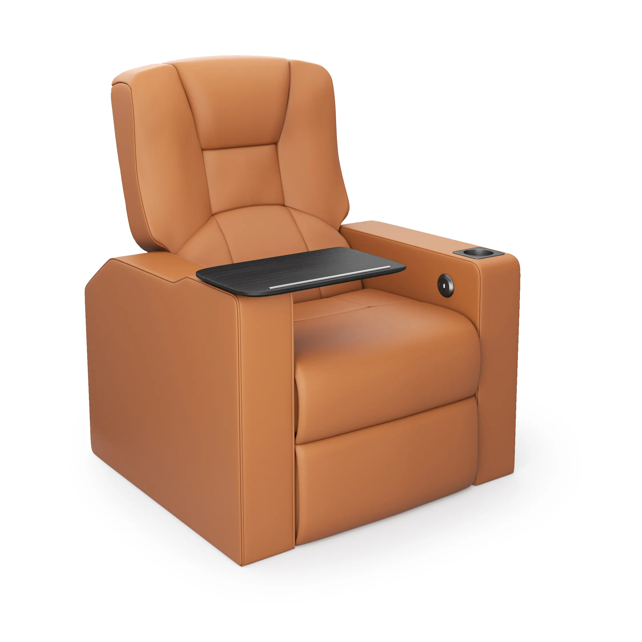 Sofá reclinable de Milano, sofá reclinable eléctrico de mesa de acción doble de cuero completo para sala de estar de casa