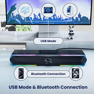 Altavoces OEM para PC, barra de sonido para ordenador con sonido estéreo, altavoz LED para juegos para monitor de ordenador portátil de escritorio, entrada USB de diente azul - Product Image 2