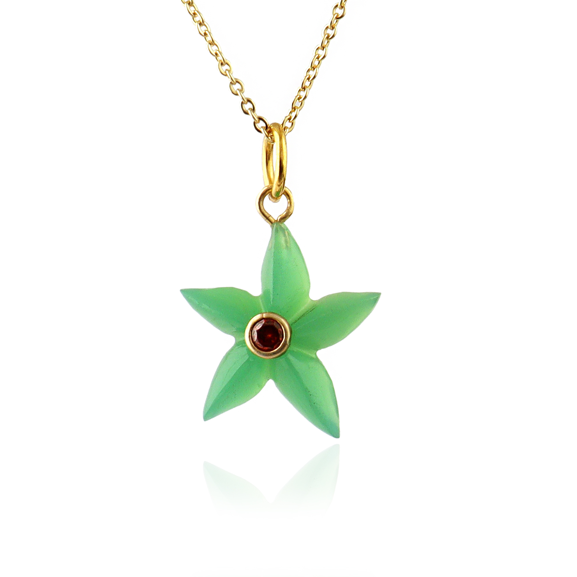 Green Chryso Chalcedony, Orange CZ