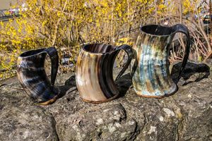 Son sıcak satış el işi Buffalo Horn kupa seti 3 moskova katır çay ve kahve kupalar zarif hayvan tarzı cam dekorasyon - Product Image 2