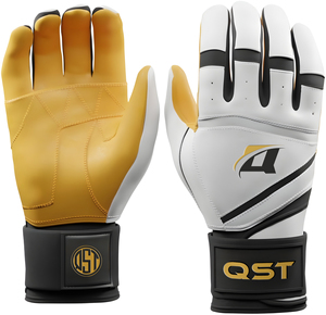 <strong>Customized</strong> Logo Pro Cabretta Leather Baseball Batting Gloves Color <strong>Designed</strong> With <strong>Hook</strong> <strong>Loop</strong> Wrist Closure for Outfield Position - Product Image 1
