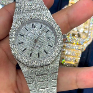 Chất Lượng Hàng Đầu Kim Cương Phòng Thí Nghiệm Grown Xem Trên Nhà Máy Giá Def Moissanite Kim Cương Iced out Xem 20 Mm Cho Người Đàn Ông Món Quà Tuyệt Vời Của - Product Image 2