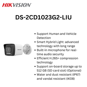 2 MP Smart Hybrid Fixed Bullet Network <strong>Camera</strong> DS-2CD1023G2-LIU with Human and Vehicle Detection Support - Product Image 4