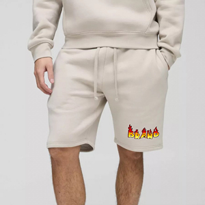 Pantalones cortos personalizados para hombre, ropa informal de verano, pantalones cortos de algodón 100% de peso pesado, transpirables, holgados, con cuerdas de algodón, para hombre - Product Image 1