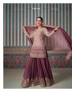 Direct Factory Supply Traditional Style Heavy Sharara Suit Pure Georgette with Sequence Embroidery Work Directly Gujarat <strong>India</strong> - Product Image 4
