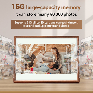 Цифровая фоторамка 10,1 "из натурального дерева, умный дисплей с Wi-Fi, беспроводная память, удаленное приложение с памятью, IOS, Android, облако - Product Image 3