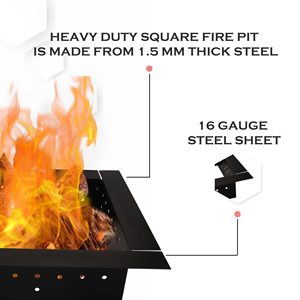 安全でクリーンな燃焼体験のための安定したベースとヒートシールド付き大容量屋外ファイヤーリング - Product Image 6
