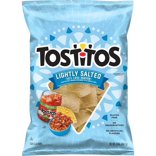 Croustilles de tortilla de maïs bleu biologique Tostitos Simply avec sel de mer 9 oz.