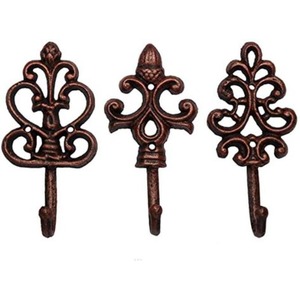 Strong decorative iron hooks with vintage appearance for hanging coats bags <strong>keys</strong> and giving charm to <strong>plain</strong> walls