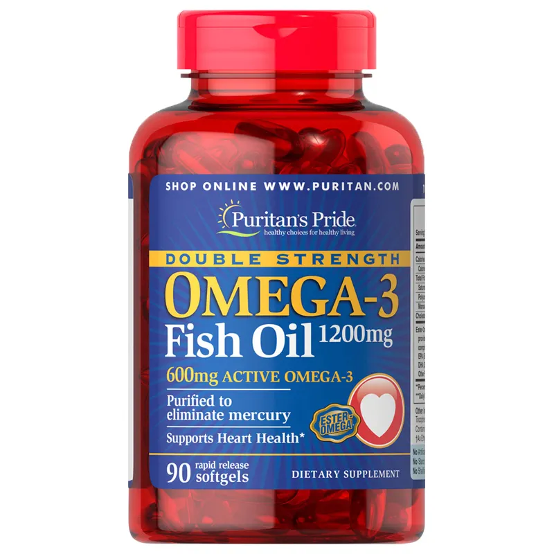 Großhandel Puritans Pride Double Strength Omega 3 Fischöl 1200 mg/600 mg Omega-3 90 Count Antioxidans USA Distributor