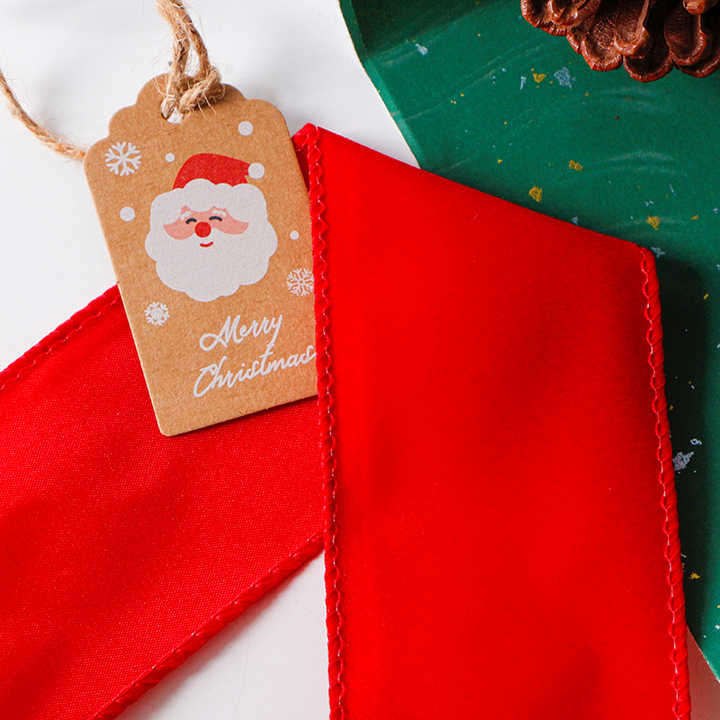 MSD Factory in Stock Red Velvet Christmas Ribbon Bow for Christmas Tree Decoration and Home Decoration
