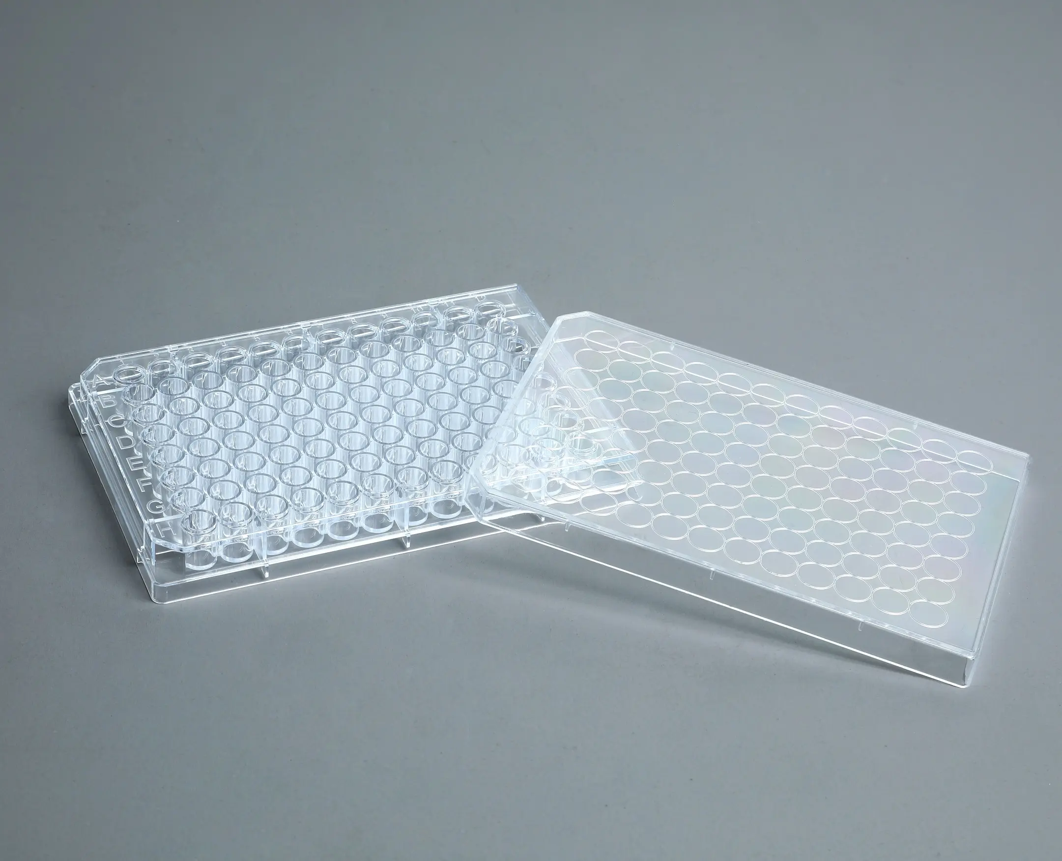 Alpha Plus, proveedor de laboratorio al por mayor, microplaca transparente recubierta de pseudo-colágeno de 96 pocillos para cultivo celular Bio