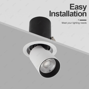 Yeni tasarım 360 derece dönebilir aşağı ışık 12w-35w çok tarzı seçeneği COB Led tavan gömme sabit geri çekilebilir Downlight - Product Image 3