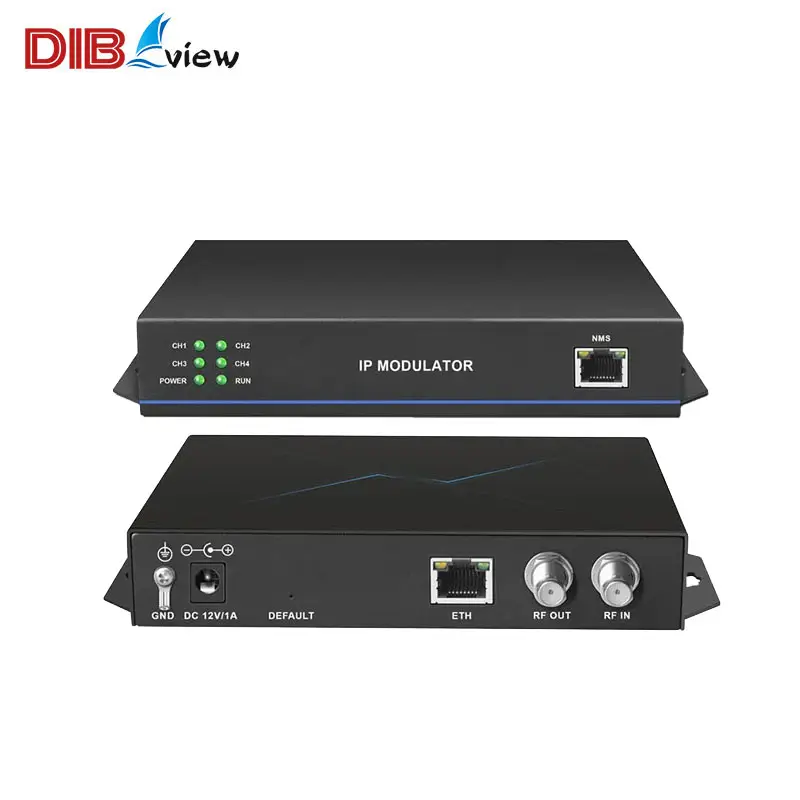 Modulador de cabecera de TV Digital, dispositivo portátil de múltiples canales, IP a 4 RF, Dvbc Edge, Qam, Dvbt
