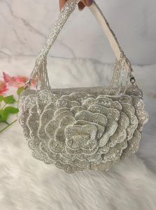 花柄のブライダルレディース財布フローラルラインストーンクラッチバッグ