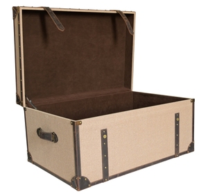 High Quality Genuine Leather Heavy Duty Strong Canvas Hard Box <strong>Trunk</strong> for Easy to Travel and Storage Many Sumptuous Things - Product Image 1