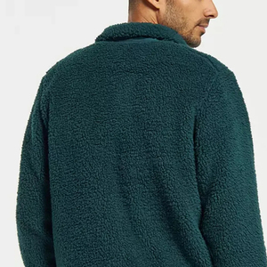 OEM özel tasarım Polar Polar peluş Zip Up kalınlaşmak Coat nakış artı boyutu erkek Unisex kış hırka Sherpa Polar ceket