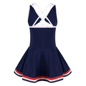 เด็กสาวเชียร์ลีดเดอร์ชุดเชียร์ลีดเดอร์ Dancewear แขนกุด V คอสายรัดคู่ข้ามกลับดาวพิมพ์ชุดเต้นรํา - Product Image 2